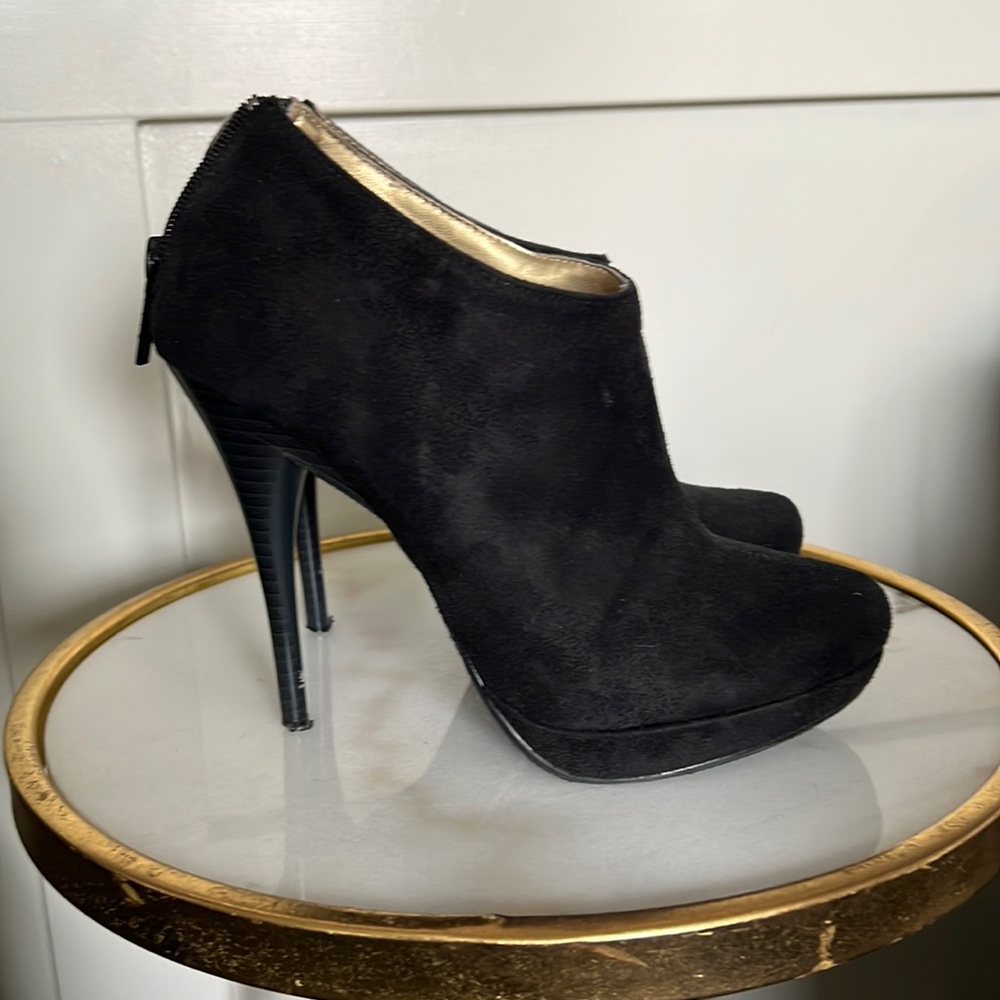 Suede heeled booties